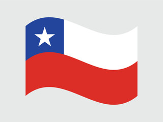 Flag of Chile waving variants. Chilean national symbol. Chile official flag vector  illustration with a grey background.