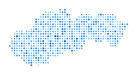 Fototapeta premium Slovakia Dot Map. Country Digital Style Shape. Slovakia vector image. Country shape blue circular dots. Awesome vector illustration.