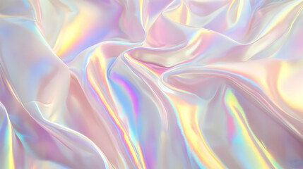 Obraz premium Iridescent Holographic Background a pastel ivory to silver gradient