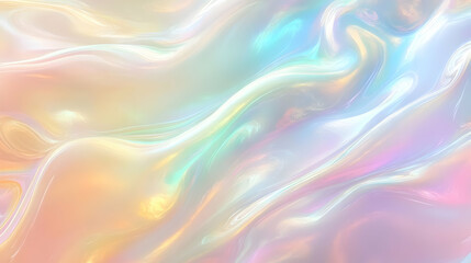 Obraz premium Iridescent Holographic Background a pastel bronze to ivory gradient