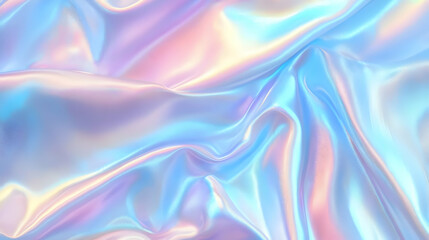 Fototapeta premium Iridescent Holographic Background a pastel turquoise to sapphire gradient