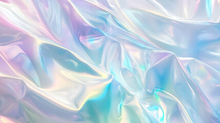 Obraz premium Iridescent Holographic Background a pastel teal to smoke gradient