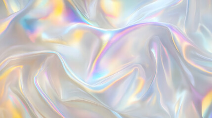 Obraz premium Iridescent Holographic Background a pastel ivory to platinum gradient