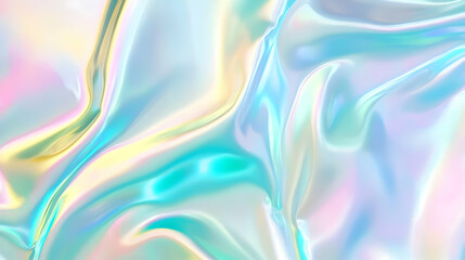 Naklejka premium Iridescent Holographic Background a pastel teal to gold gradient