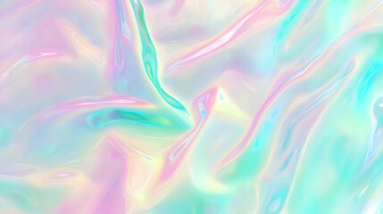 Fototapeta premium Iridescent Holographic Background a pastel forest green to cyan gradient