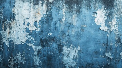 Obraz premium Textured Blue Wall with Peeling Paint
