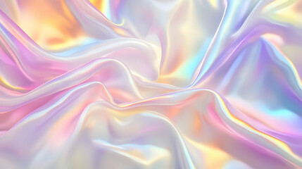 Obraz premium Iridescent Holographic Background a pastel mustard to purple gradient