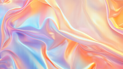 Naklejka premium Iridescent Holographic Background a pastel orange to navy gradient