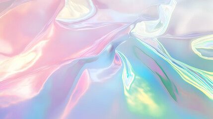 Fototapeta premium Iridescent Holographic Background a pastel emerald green to pink gradient
