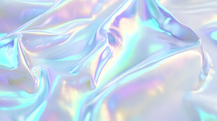 Fototapeta premium Iridescent Holographic Background a pastel mint to silver gradient
