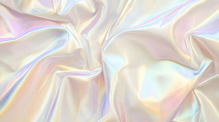 Obraz premium Iridescent Holographic Background a pastel cream to beige gradient