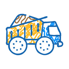 truck carrying peat doodle icon sketch vector. truck carrying peat sign. isolated symbol illustration