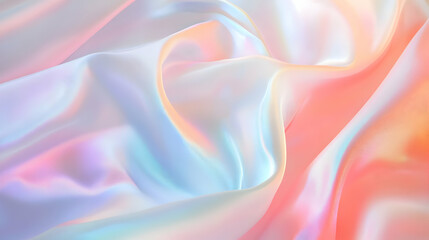 Obraz premium Iridescent Holographic Background a pastel coral to sapphire gradient