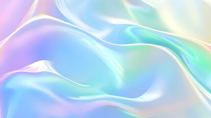 Obraz premium Iridescent Holographic Background a pastel blue to lime gradient