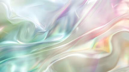 Obraz premium Iridescent Holographic Background a pastel olive to green gradient