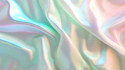 Obraz premium Iridescent Holographic Background a pastel green to khaki gradient