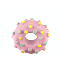 Dog toy (elastic rubber ring) isolated on white.