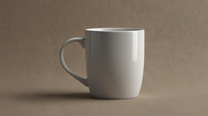 Obraz premium A mockup of a single plain white mug on a neutral background
