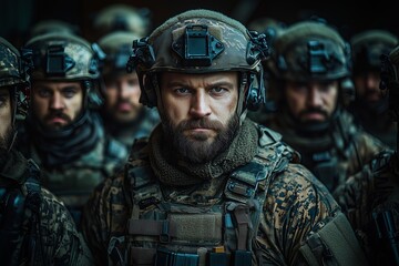 Fototapeta premium Tactical Special Forces: Antiterrorism Operations and Law Enforcement Combat Readiness