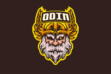 Odin God Vector Mascot Logo Design Template