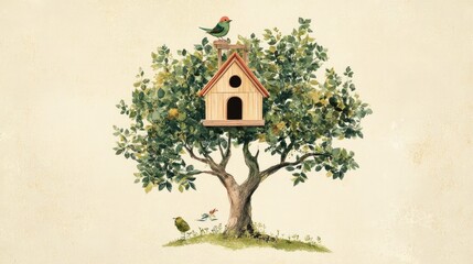 birdhouse on tree
