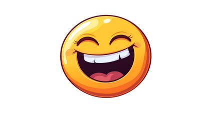 Fototapeta premium Yellow smiley face emoticon vector illustration for happy emotion