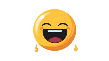 Yellow smiley face emoticon vector illustration for happy emotion