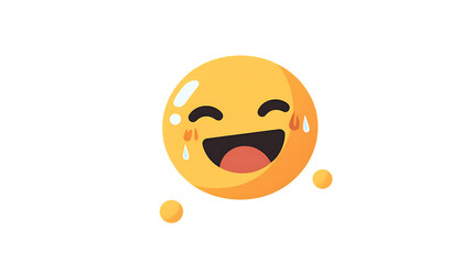 Yellow smiley face emoticon vector illustration for happy emotion
