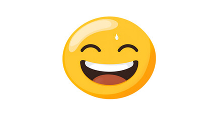 Fototapeta premium Yellow smiley face emoticon vector illustration for happy emotion