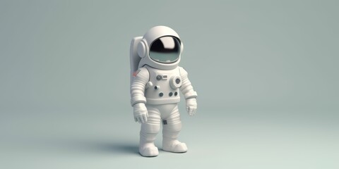 Fototapeta premium White Astronaut on Blue Background