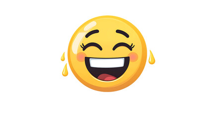 Yellow smiley face emoticon vector illustration for happy emotion