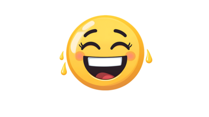 Yellow smiley face emoticon vector illustration for happy emotion