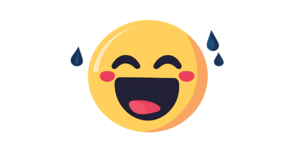 Yellow smiley face emoticon vector illustration for happy emotion