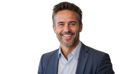 透明な背景にマーケティングCEOが示す、成功への確かなリーダーシップ。生成AI