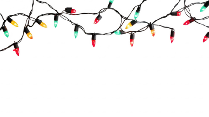 Holiday lights for Black Friday and festive shopping events, PNG file, isolated on white, transparent background.