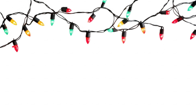 Holiday lights for Black Friday and festive shopping events, PNG file, isolated on white, transparent background.