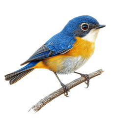 Naklejka premium Blue bird, male Himalayan Bluetail isolated on transparent or white background
