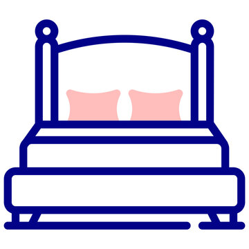 recommend clip art: double bed mixed outline vector icon