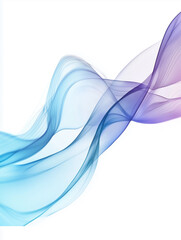 Abstract blue smokey waves on white background