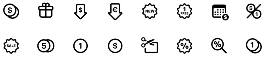 Set of Price & Sale icons