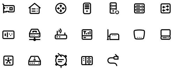 Set of Network hardware icons