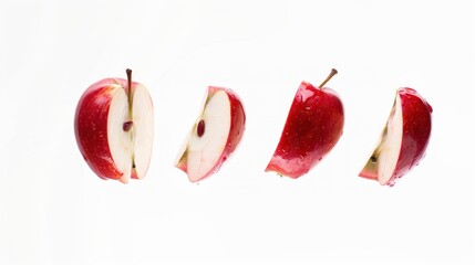 Apple fruit and cut over white background