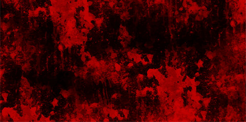 Abstract red background vintage grunge texture & dark wall background texture. Blood splash space on wall, red horror wall. Old vintage distressed red paper texture. Concrete crack, scratches wall tex
