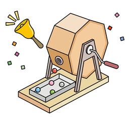 ガラポンのイラスト 斜め 線あり