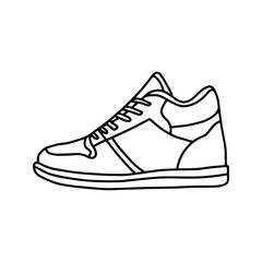 Sneakers in doodle style. Vector illustration, on a white background