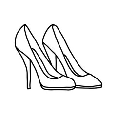 Doodle heels. Vector illustration, on a white background