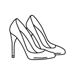 Doodle heels. Vector illustration, on a white background