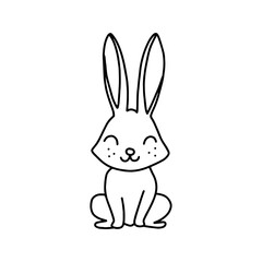 Hare in doodle style. Vector illustration, on a white background