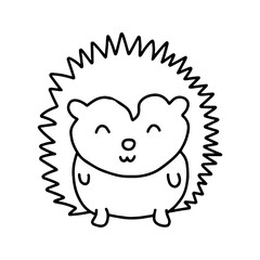 Hedgehog in doodle style. Vector illustration, on a white background