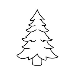 Christmas tree in doodle style.